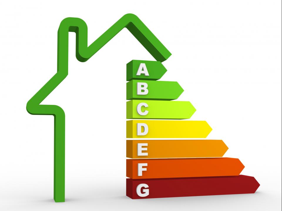 Image of building energy rate from an A rating to G rating