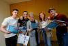 Katherine Zappone (TD, Minister for Children and Youth Affairs) with Adam, Kevin, Aileen and Alec at the launch of four new Growing Up in Ireland reports on 21 November 2019.