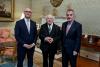 Alan Barrett and Sean O'Driscoll with President Michael D Higgins