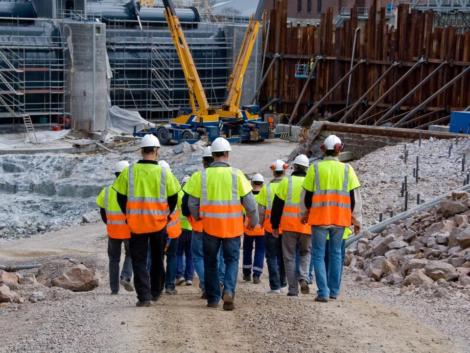 Workers on a construction site