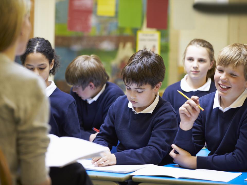 Teacher and pupils