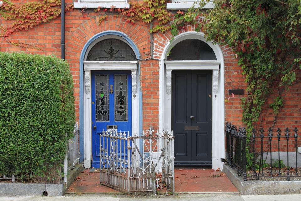 Two house doors on a Dublin street