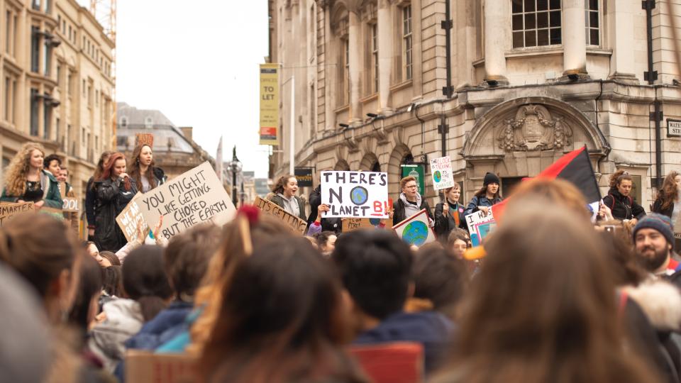 climate protest taking place in city centre