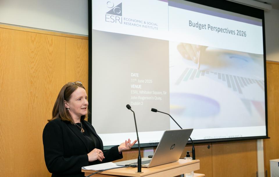 Prof Martina Lawless speaking at the Budget Perspectives 2026 conference