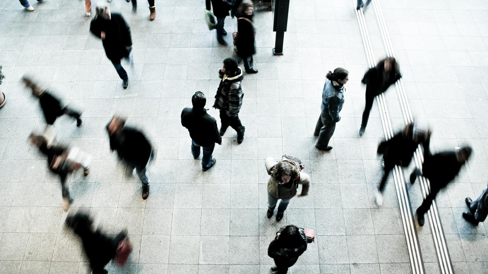 Crowd of pedestrians