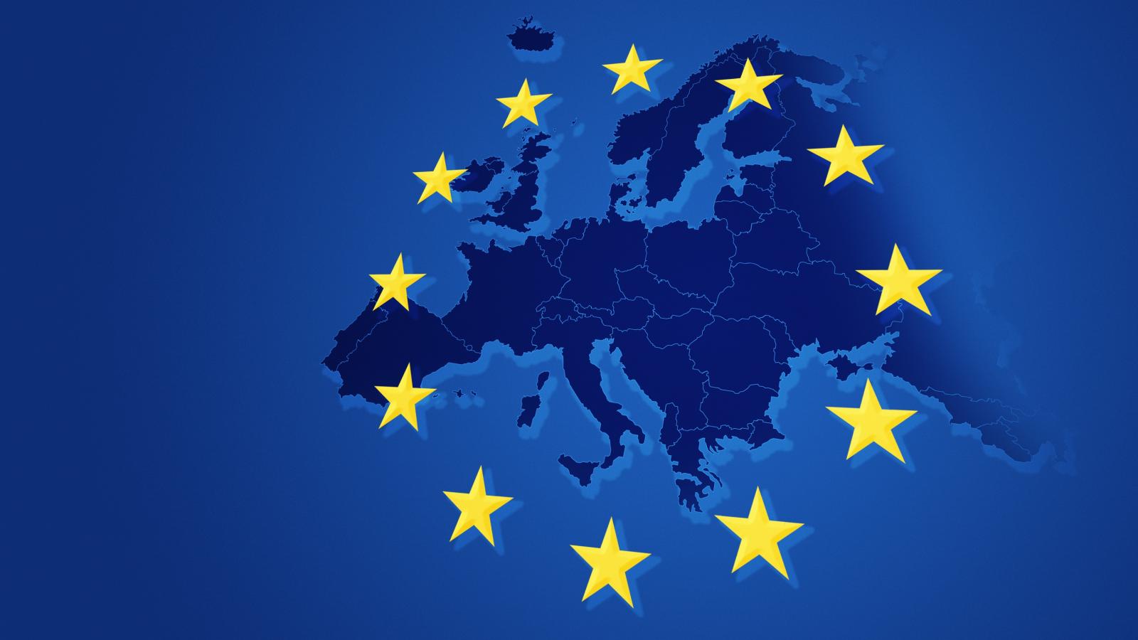 EU flag and map of Europe