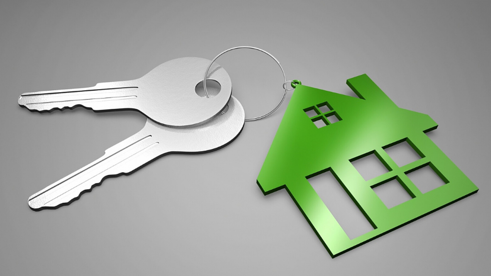 Keys with a house shaped key-ring