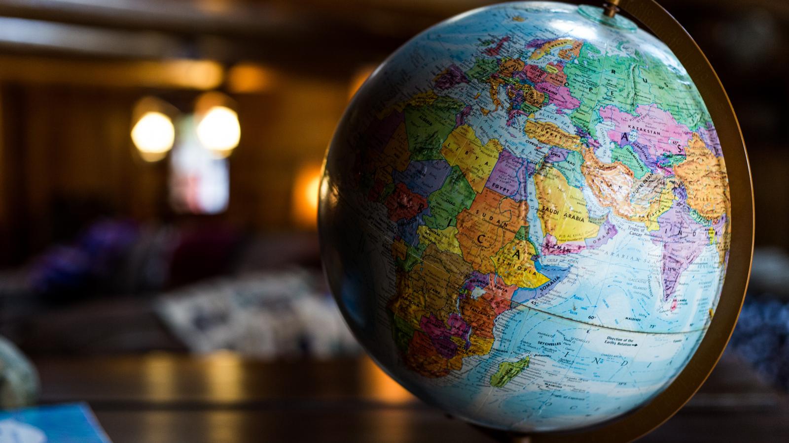 An image of a world globe